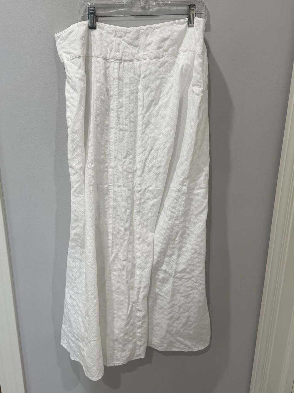 Talbots White Eyelet Midi Skirt Size 14